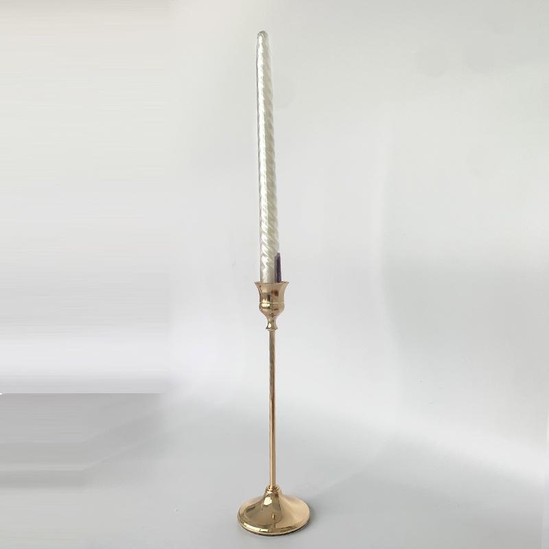 Europejski Złoty Świecznik z Kutego Żelaza - Luksusowy Romantyczny Dekor na Kolację przy Świecach