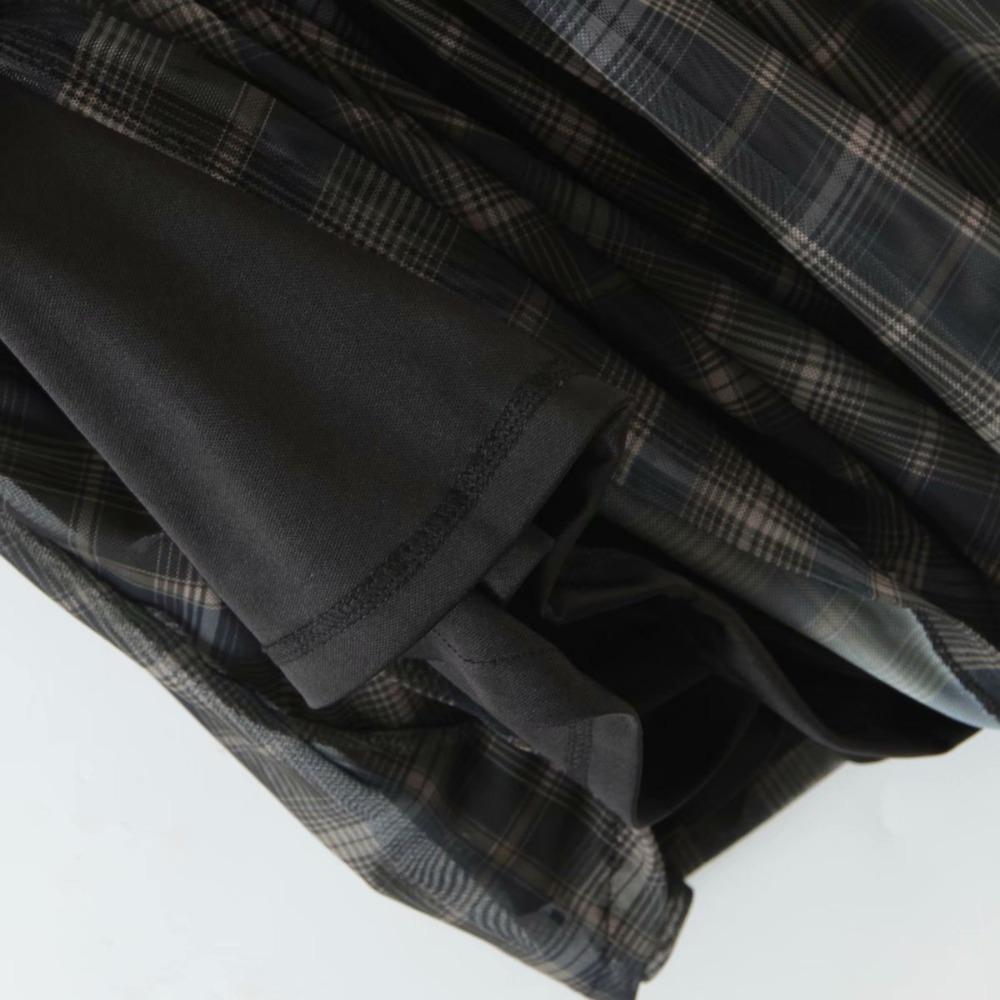 European & American Summer Women's Mesh Plaid Square Neck High Waist Slimming Jumpsuit & Skirt