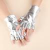 Women's Punk Style Fingerless Patent Leather Gloves for Stage & Cosplay