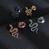Symbol Culture Stainless Steel Brooch, Ancient Mythological Serpent Symbol Badge, Jewelry for Health and Guardianship.