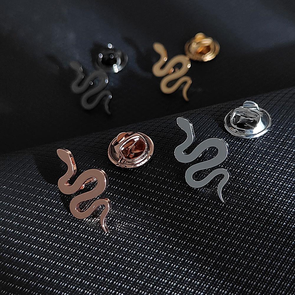 Symbol Culture Stainless Steel Brooch, Ancient Mythological Serpent Symbol Badge, Jewelry for Health and Guardianship.