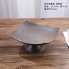 Chinese Retro Glazed Ceramic Plate High Foot Fruit Dish Japanese Zen Tea Tray for Home