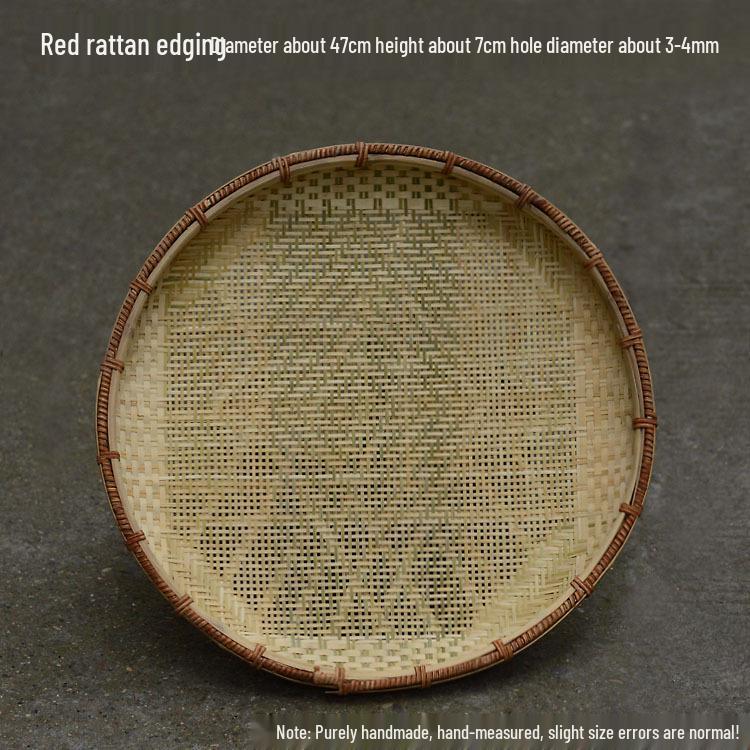 Free Shipping Handmade Bamboo Woven Tray and Drying Basket Set