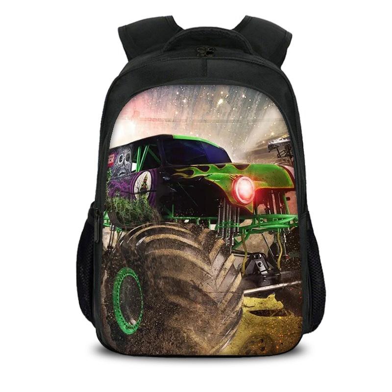 Monster Jam double-layer backpack cartoon print new trend student school best campus companion birthday gift