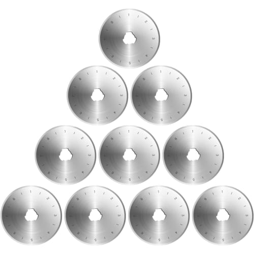 

Запасні леза для дискового ножа, Круговий діаметр, 10 лез, Сумісні з OLFA та іншими дисковими машинами, Виготовлені з Nippon Steel (SKS-7), Ш