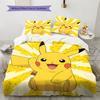 Pokemon Muster Bettwäsche Tagesdecke Set Tagesdecke Bezug Kissenbezug Heimdekoration Geburtstagsgeschenk (1 Bettbezug + 2 Kissenbezüge, ohne Füllung)