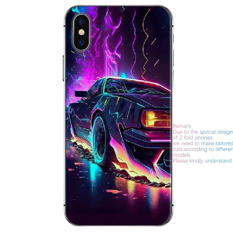 

For Samsung Galaxy Z Flip 4 5 6 zflip 7 Aesthetics Mechanical Luminous Phone Case For Samsung Zfold 4 5 6 7 LED Glow Phone Cover Z Flip 6