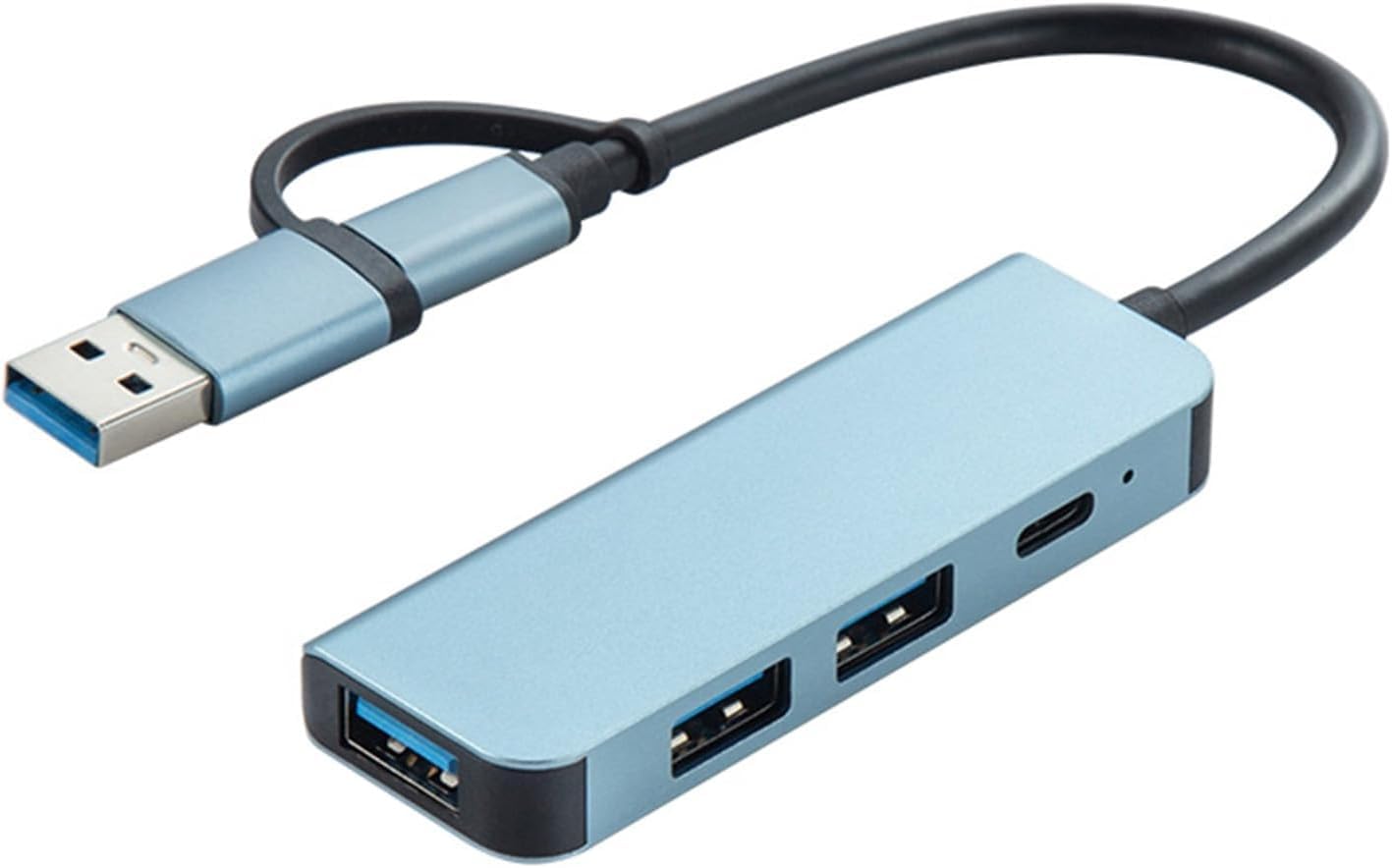 

Levieny USB Hub Hub with Data Transfer and Extension Lightweight and Compatible with and Ideal for Remote and Gaming 4-in-1 (USB/Type-C Compatible) - синій