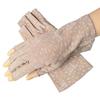 New Fashion Women's Cotton Dot Summer Fingerless Half Finger Anti-Skid Sun Protection Printing anti-UV Thin Short Driving Gloves