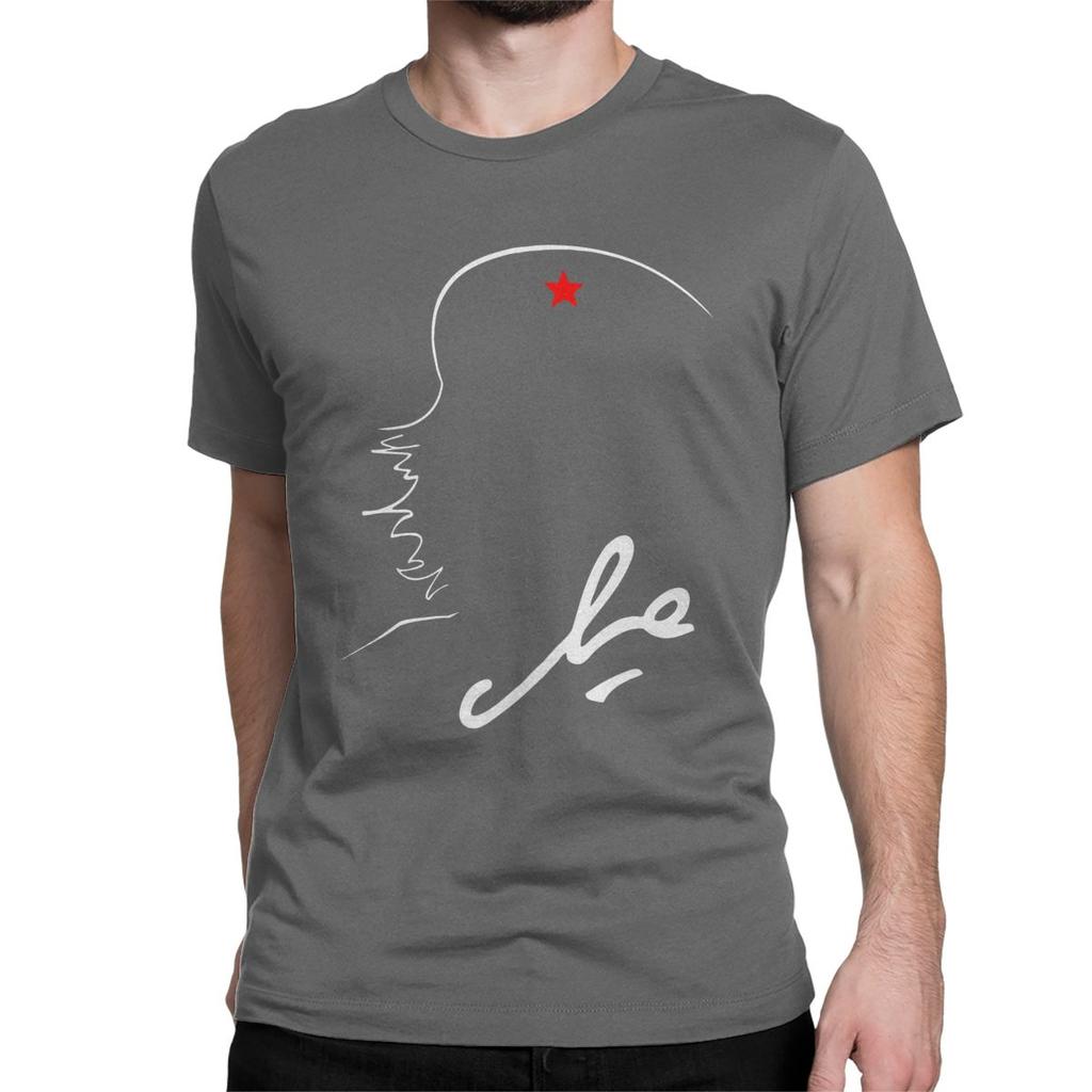 Che Guevara Signature Guerrilla Icon Revolution T-Shirts Men Fun 100% Cotton Tees Crew Neck Short Sleeve T Shirt Clothing