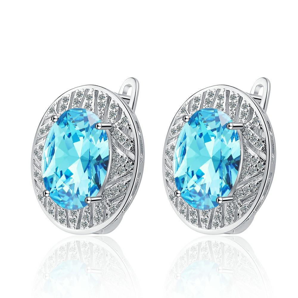 925 Sterling Silver Multi-color Round Crystal Zircon Earrings Anniversary Birthday Wedding Party Gift