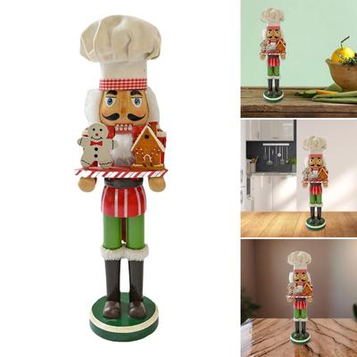 Stylish Festival Nutcrackers Soldiers Sturdy Wood Christmas Figurines for Indoor Holiday Decoration Home Accessory