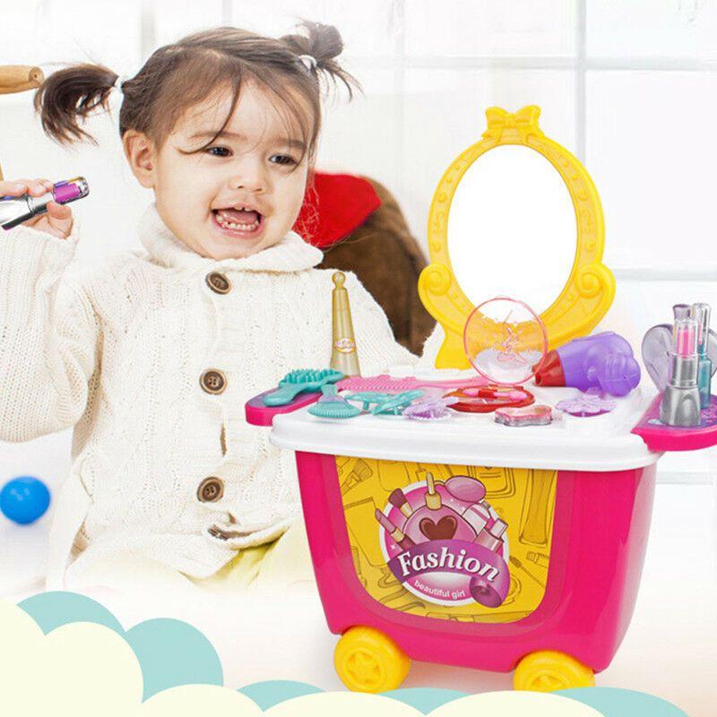 Cute Simulation Kids Ice Cream Shop Kitchen Cart Pretend Toy Set Role Play Gift