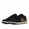 Jordan Air Jordan 1 Slip Resistant Abrasion Resistant Low Top Vintage Basketball Shoes Unisex Black Gold 553558-081(Team661-)