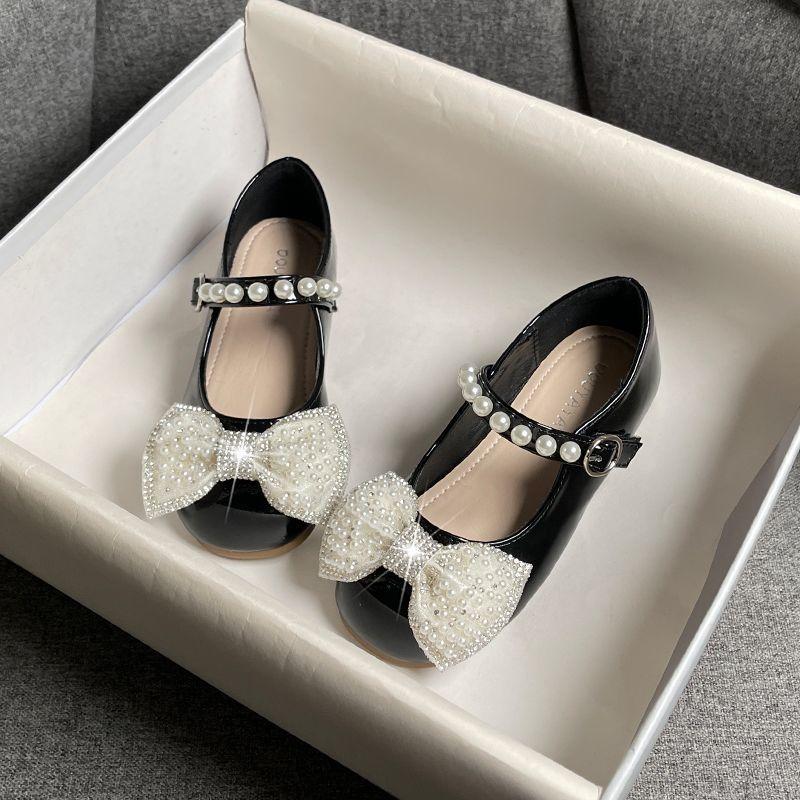 Girls Soft Sole Princess Shoes with Butterfly Bow 2026 Spring Autumn  Kids Leather Versatile Flats