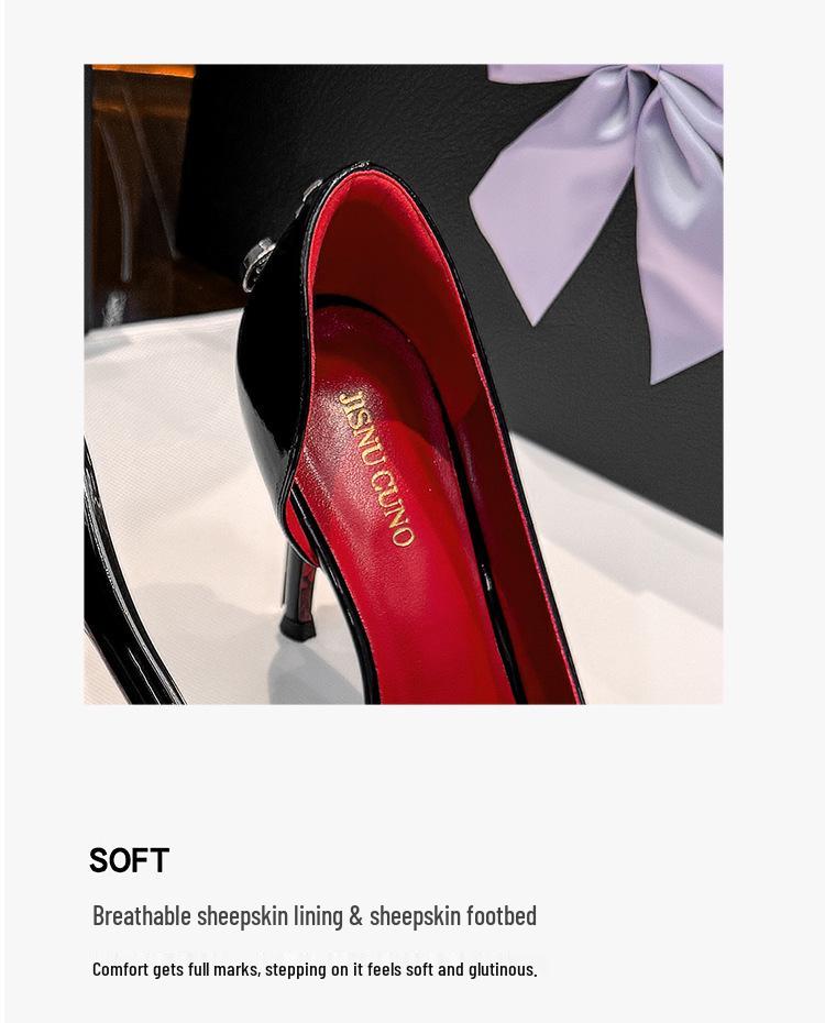 Genuine Red Bottom Leather Stiletto Heels - Comfortable, Printed Design