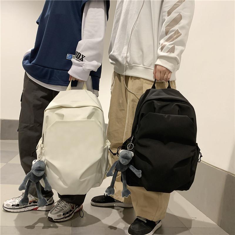 Fashion Summer Nylon Pleated Solid Color Schoolbag Fashion Street Trend Men And Women Couple Backpack