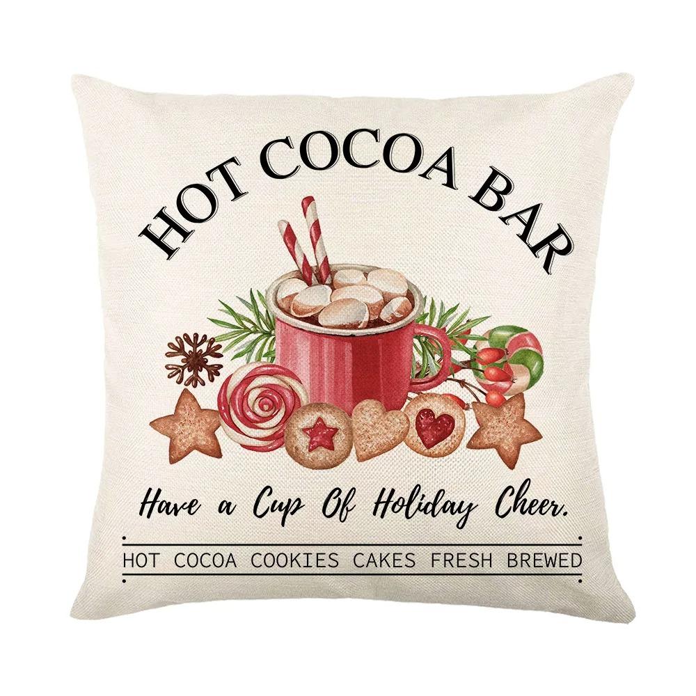 1 Piece of Christmas Day Party Decoration Pillowcase Living Room Sofa Cushion Suite Room Home Decoration Christmas Gift