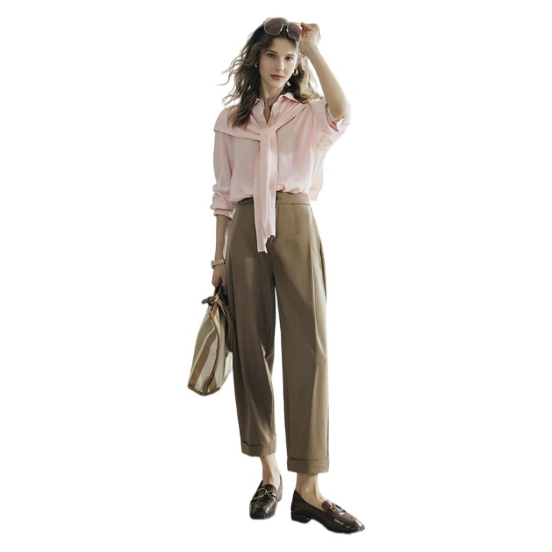 Olrain Women's Long Sleeve Shirt Spring Autumn Loose Fit Commuting Elegant Top