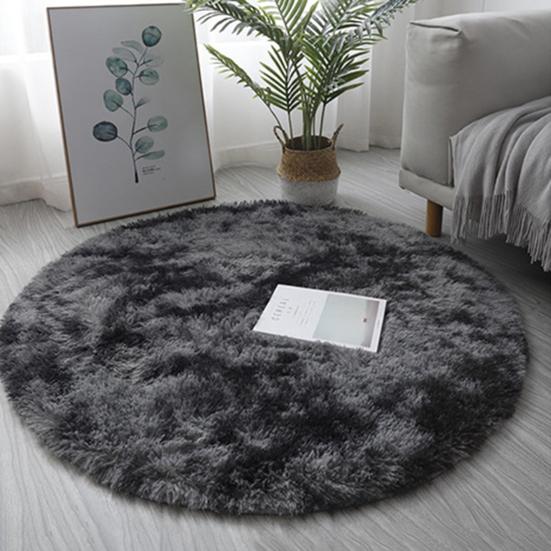 Plüschteppich Ultraweich Dick Rutschfest Wärmespeichernd Rund Batik Salon Dickflor