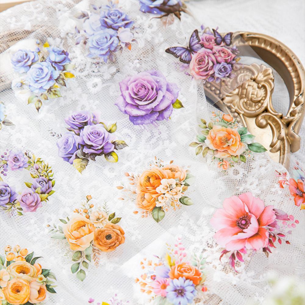 Växt- och blomsterälskare PET Washi-tejp Mr.Paper Klistermärkeset 8 Stilar Dekorativ Tejp