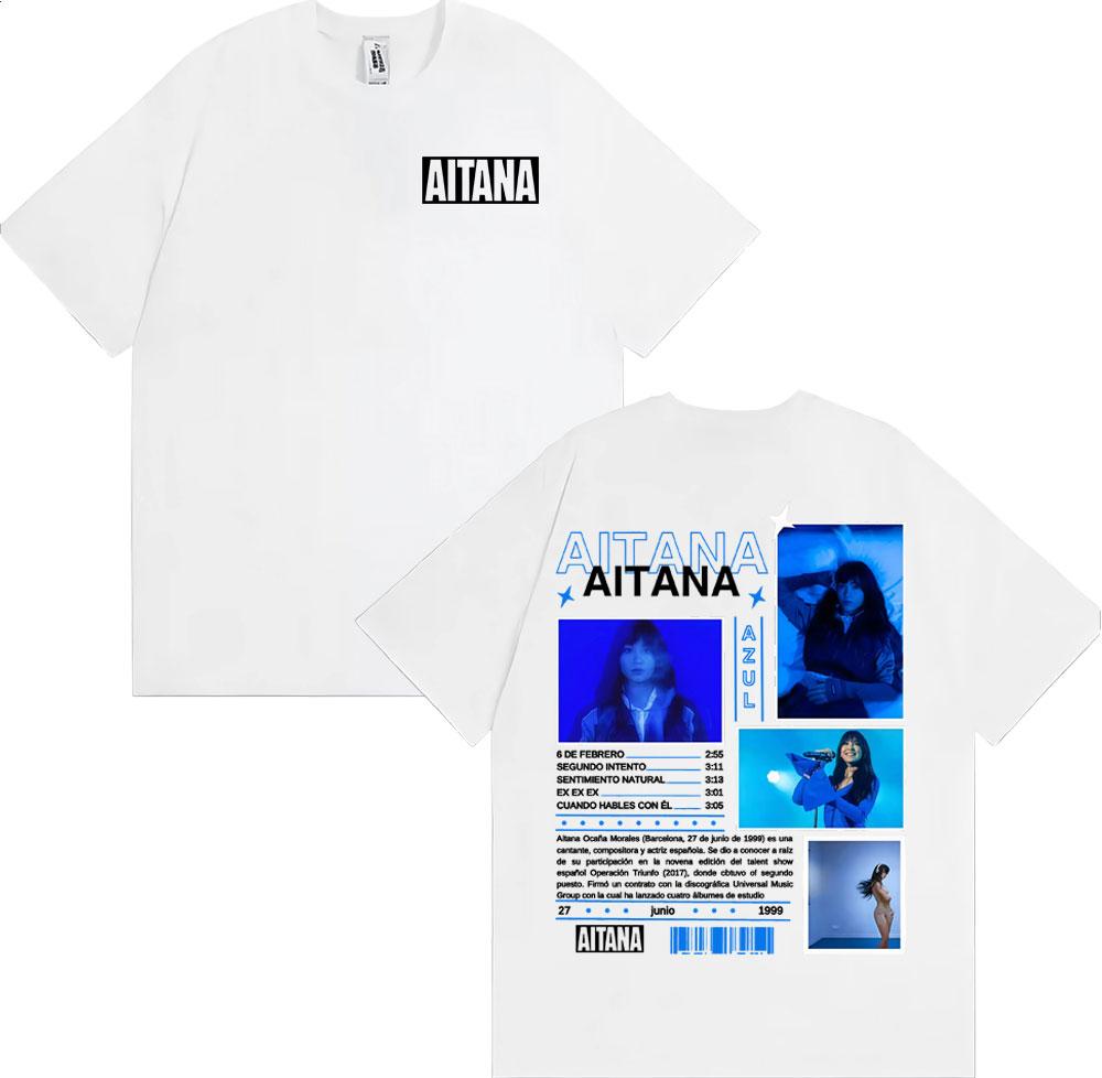 Singer Aitana Azul Album 2026 Tour Tshirt Summer Mens Womens Fashion Aesthetics Tshirt Round Neck Cotton Tshirt Street Wear