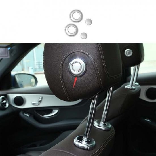 For Benz E-Class W213 16- Matte Sliver Seat Headrest Adjust Button Ring Trim