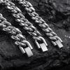 Men's Fashionable Polished Cuban Link Necklace - Thick Titanium & Stainless Steel Chain with Clasp