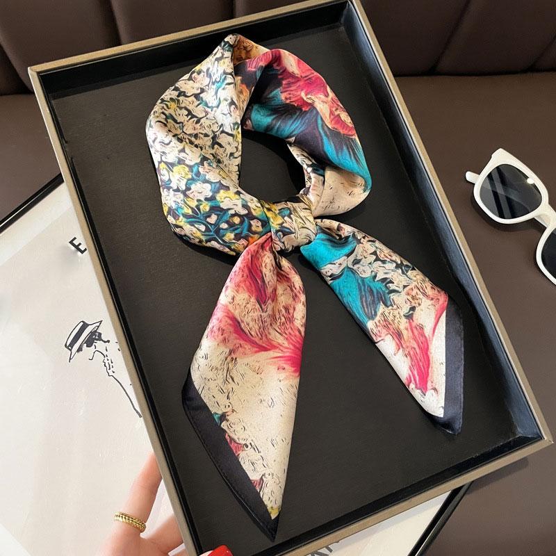 Square Scarf 100% Natural Silk  Women Hairband Foulard High Quality Bandana Scarfves Female Neckerchief Headkerchief Shawl Wrap