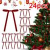 24 Pack Velvet Bows Red 13x18cm Christmas Tree Ornaments