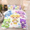 Cat Ears Comforter Set 3D Digital Print Bedding Set with Pillowcase Soft Microfiber Quilt Cover for Teen Girl Bedroom Dorm