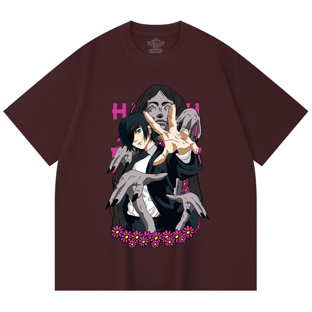 

230 Gsm 100% Cotton Chainsaw Man V24 Himeno Print Unisex Heavy Cotton T Shirt 2XL