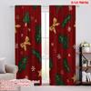 2pcs,2D Plane Printing Creative Curtains Adorable Santa Hat & Scarf Versatile Fabric (without Rod) All Seasons Ldeal for Living