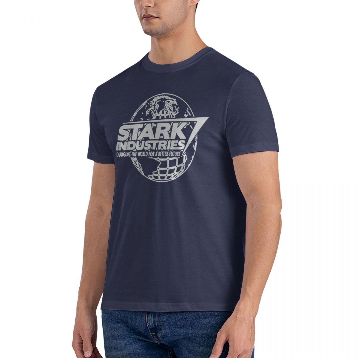 

Мужская крутая футболка с коротким рукавом и круглым вырезом STARK INDUSTRIES Короткая модная мужская хлопковая модная футболка 2019 года XL темно-синий