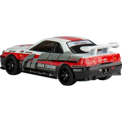 Hot Wheels Pop Culture Gran Turismo - Nissan Skyline GT-R (BNR34) Vehicle Toy Mini Car 3 Years Old and Up Red HKC28