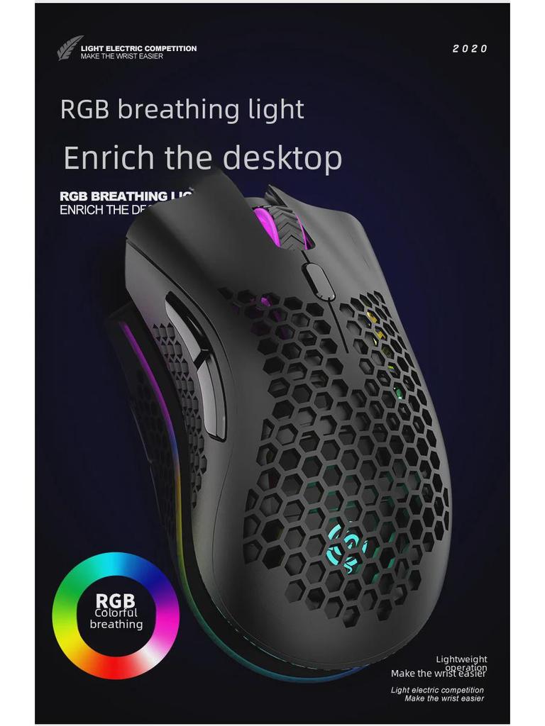 Viper BM600 Wireless RGB Gaming Mouse - Lightweight, Luminous Design for Office & E-Sports