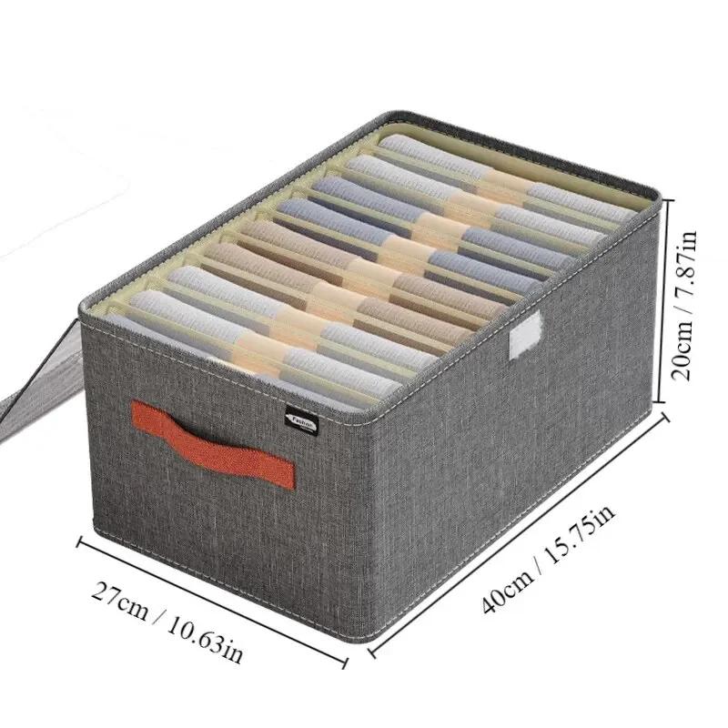 6/7/9 Grids Clothing Storage Box With Compartments And Covers, Home Dormitory Clothing Classification And Sorting Box