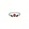 Minimalist Garnet Ring: 925 Sterling Silver Stackable Band