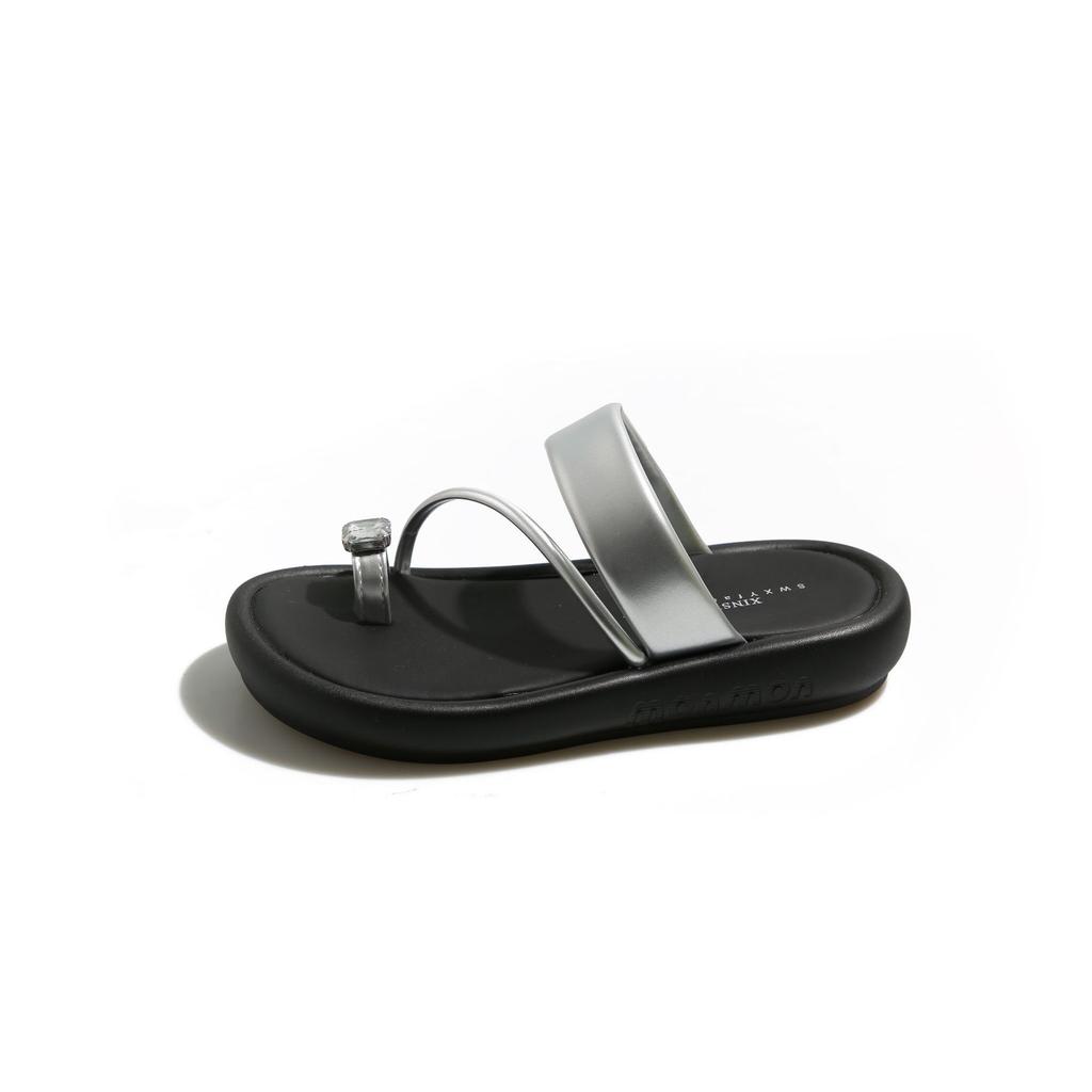 Zehentrenner-Hausschuhe mit Zehensteg für Damen-Oberbekleidung Sommer neue dicksohlige modische vielseitige coole Hausschuhe