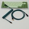 1.8m Aviator Cable 2 In 1 Type-C To USB Coiled Aviator Wire Woven Mesh Coiled Cable Gold Plating Mechanical Keyboard Accessories