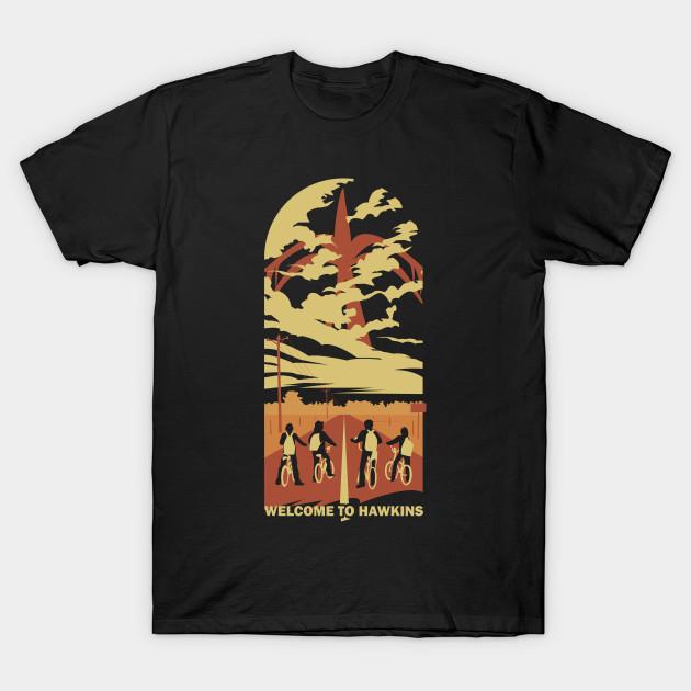 

Men Black Print T-shirt Stranger Things Season 2 No-Cut Transfer Paper Print Cotton Tshirt 2XL чёрный