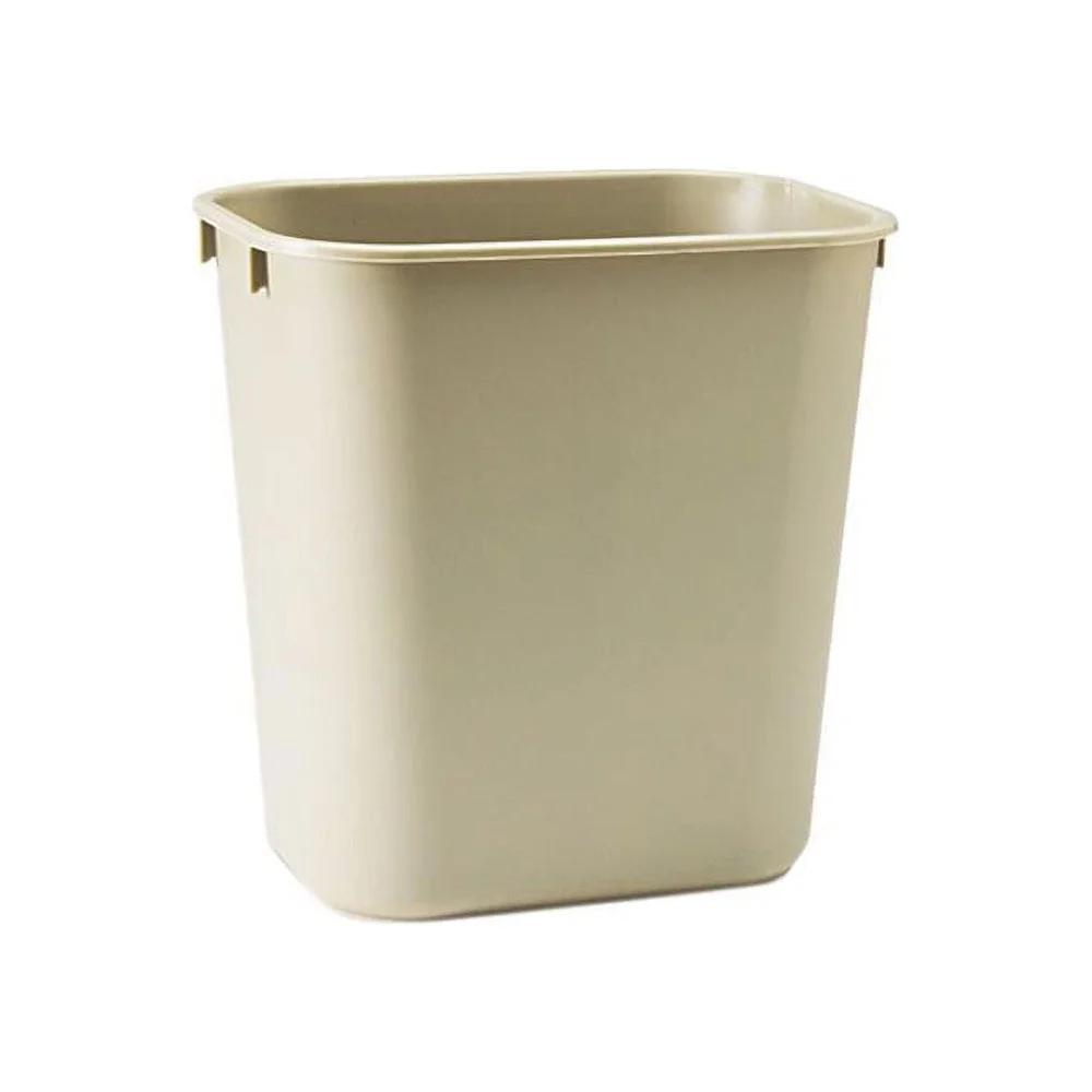Soft Molded Plastic Wastebasket Rectangular Desk Trash Can Indoor Outdoor Garbage Bin Easy Clean Durable All Purpose Waste