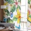 Natürliche Blumenblätter, exotische transparente Vorhänge für Wohnzimmer, Schlafzimmer, Voile-Vorhänge für Fenster, Organza-Vorhänge, Party-Tüllvorhänge