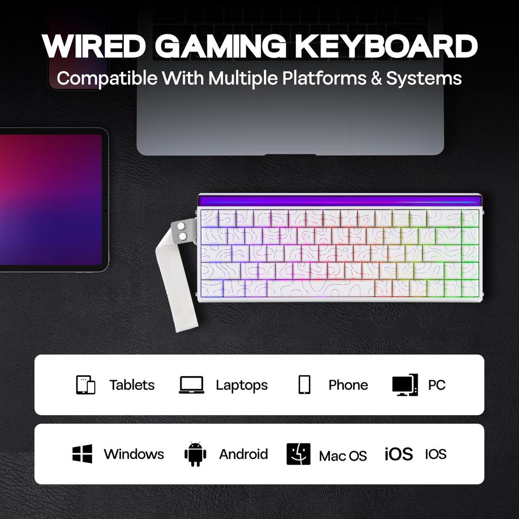 MechLands Aula Hero68 HE Wired Magnetic Gaming Keyboard with Rapid Hole Effect Adjustable 8kHz RGB Lightbox Backlight Switches, 0.01mm Actuation,