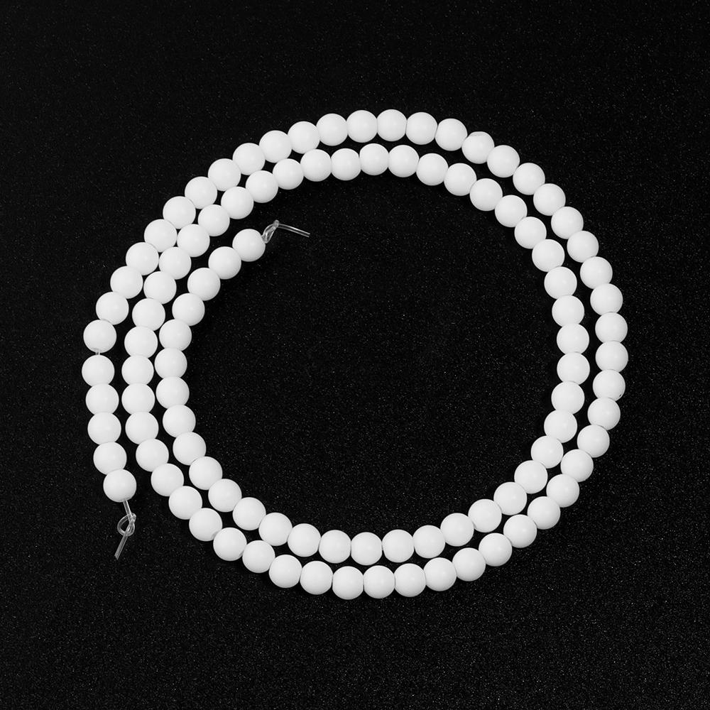 

4/6/8/10/12mm White Glass Beads Frosted Round Loose Spacer Beads For Jewelry Making DIY Crafts Bracelets Necklace Accessories