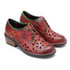 Johnature Genuine Leather Versatile Women Pumps Hand Brushed Vintage Contrast Hollow Out Thick Heels Shoes