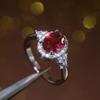 Classic Red Gemstone Ring with Micro-Inlaid Zircon for European and American Fashion Ladies