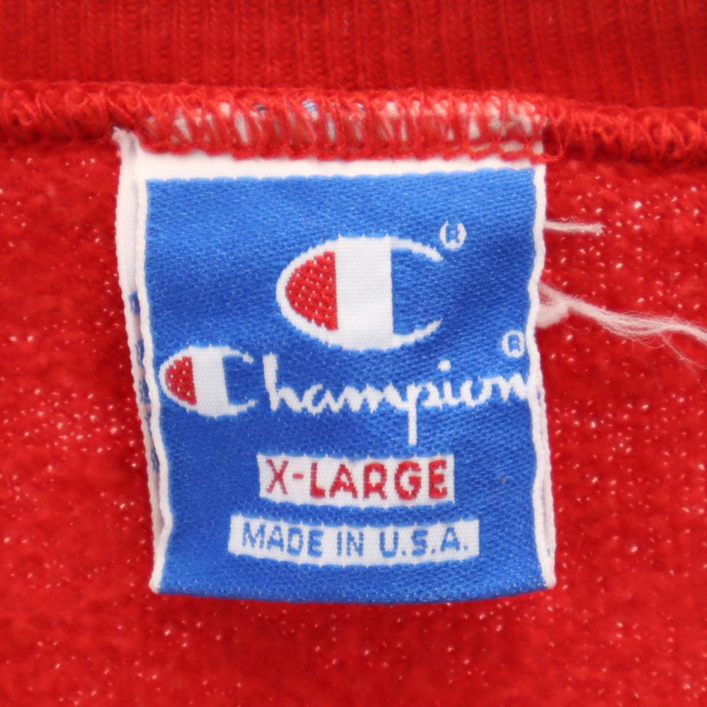 Champion 90s Made in USA Old Blue Tag Long sleeve sweat trainer XL Red Men's Used