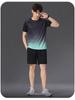 Men's Quick-Dry Short-Sleeve Sports Set - Black Breathable Casual Running T-Shirt