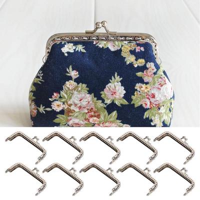 10Pcs 8.5Cm Metal Frame Clasp Lock Clip For Purse Bag Making  Craft Supplies